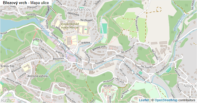 Březový vrch - mapa ulice