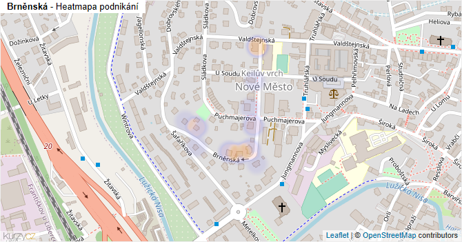 Brněnská - mapa podnikání