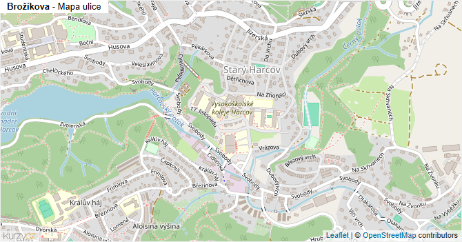 Brožíkova - mapa ulice