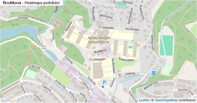 Brožíkova - mapa podnikání