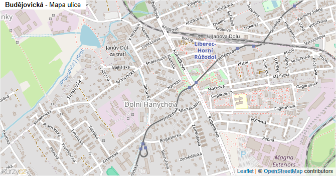 Budějovická - mapa ulice