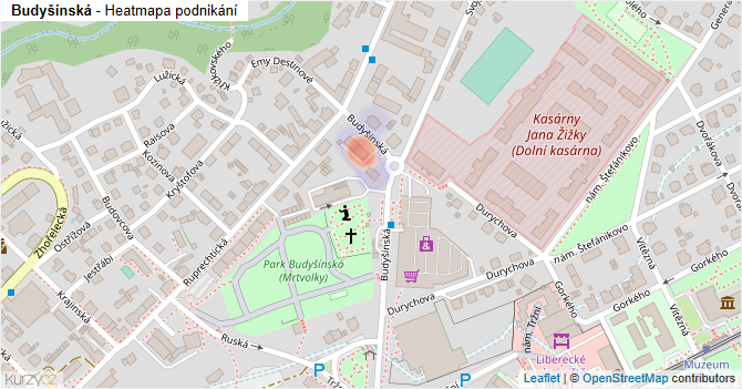 Budyšínská - mapa podnikání