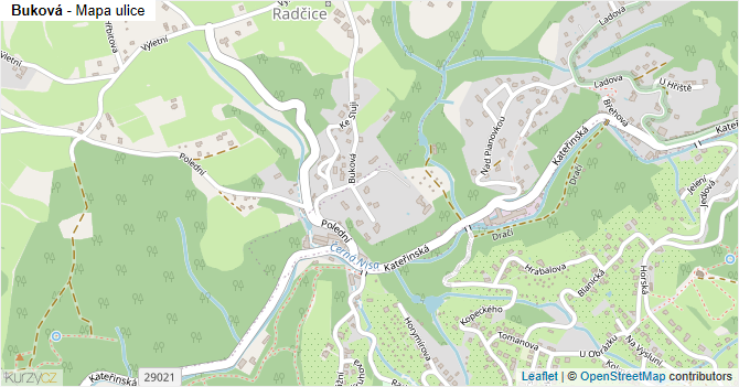 Buková - mapa ulice