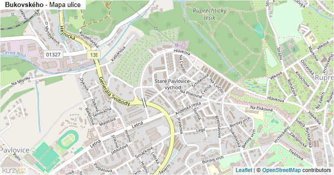 Bukovského - mapa ulice