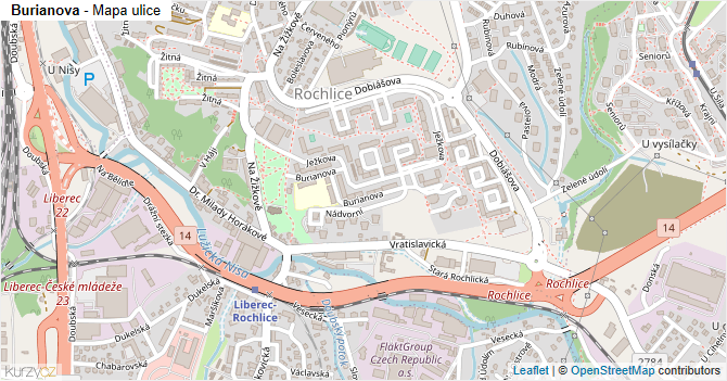 Burianova - mapa ulice