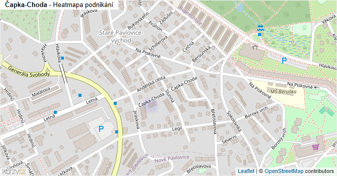 Čapka-Choda - mapa podnikání