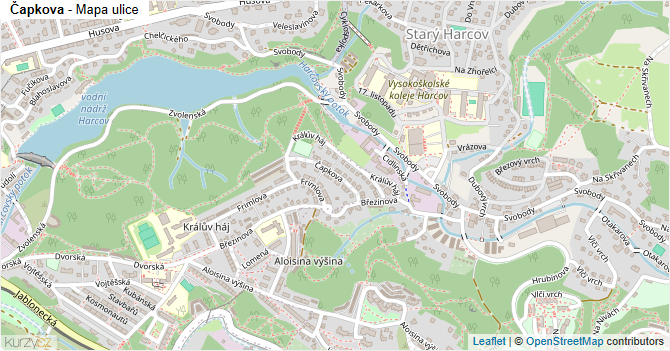 Čapkova - mapa ulice