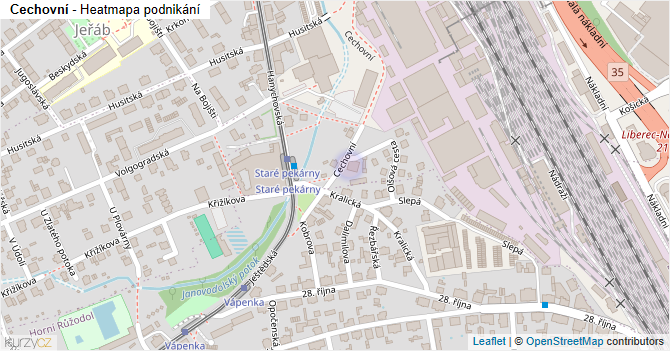 Cechovní - mapa podnikání