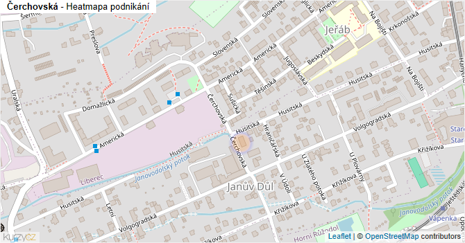 Čerchovská - mapa podnikání
