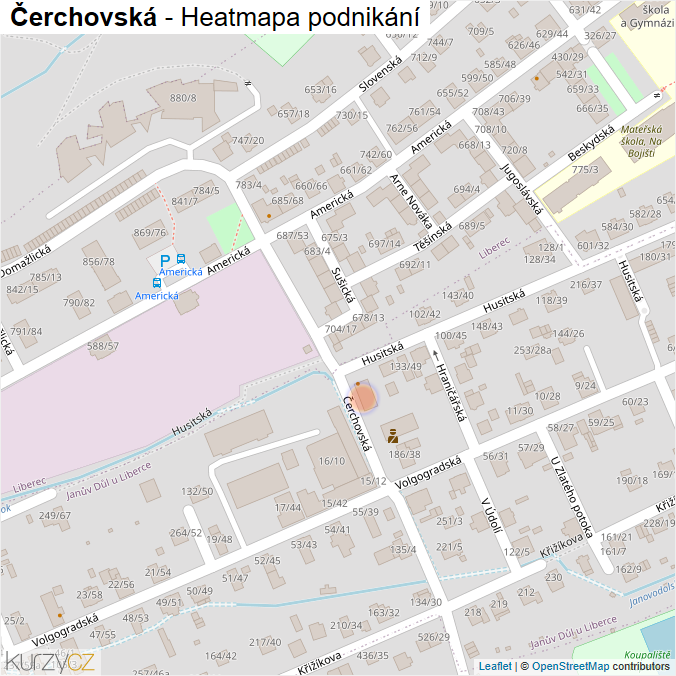 Mapa Čerchovská - Firmy v ulici.