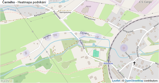 Černého - mapa podnikání