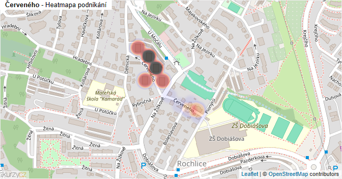 Červeného - mapa podnikání