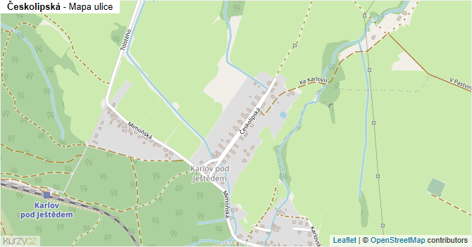 Českolipská - mapa ulice