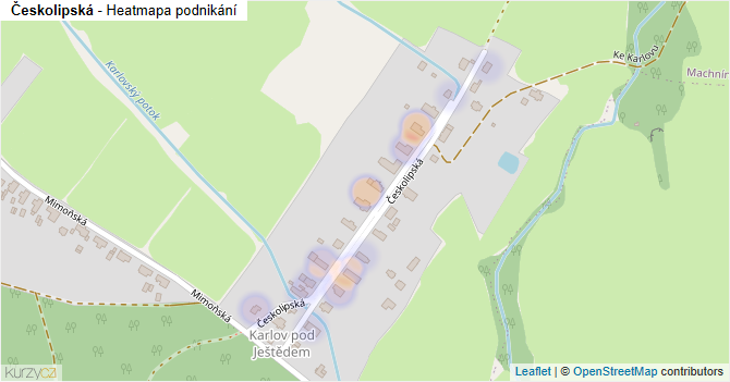 Českolipská - mapa podnikání