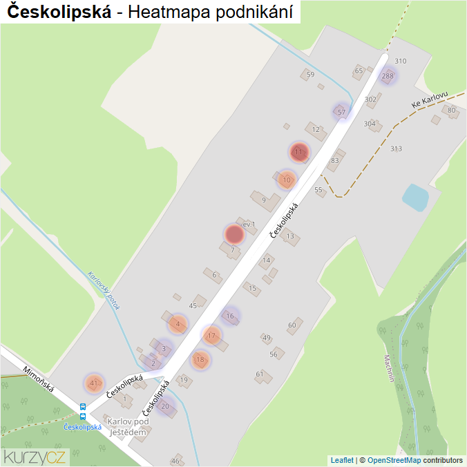 Mapa Českolipská - Firmy v ulici.