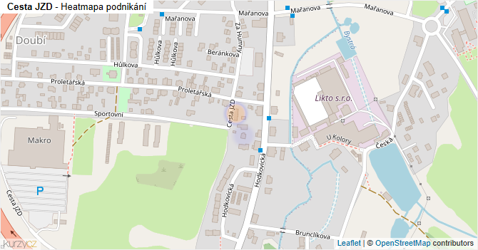 Cesta JZD - mapa podnikání