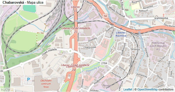 Chabarovská - mapa ulice