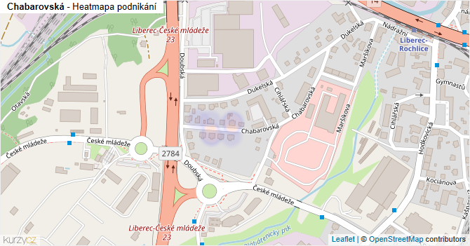 Chabarovská - mapa podnikání