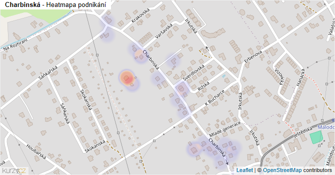Charbinská - mapa podnikání