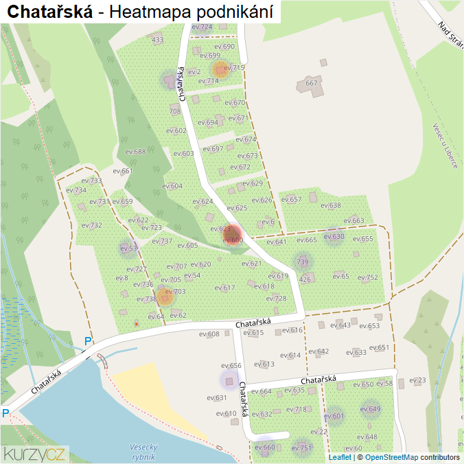 Mapa Chatařská - Firmy v ulici.