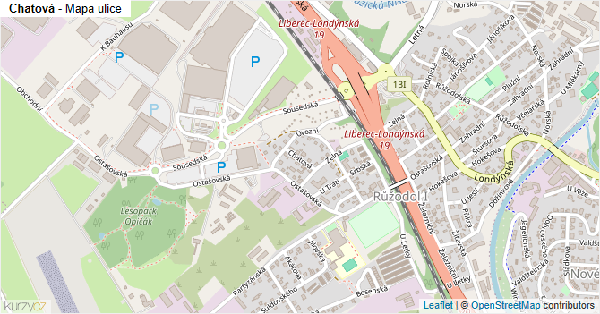 Chatová - mapa ulice