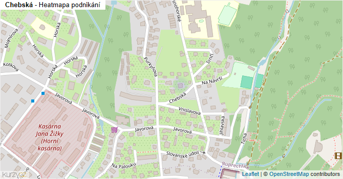 Chebská - mapa podnikání