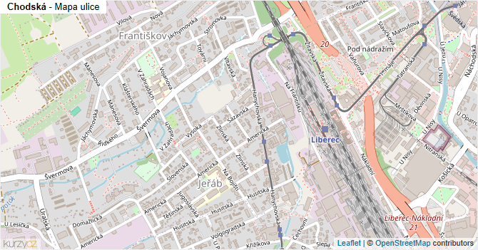 Chodská - mapa ulice
