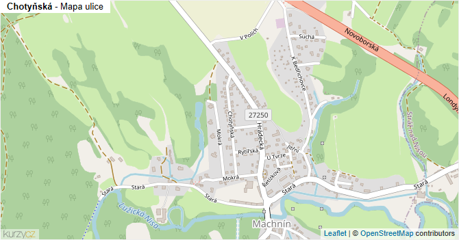 Chotyňská - mapa ulice