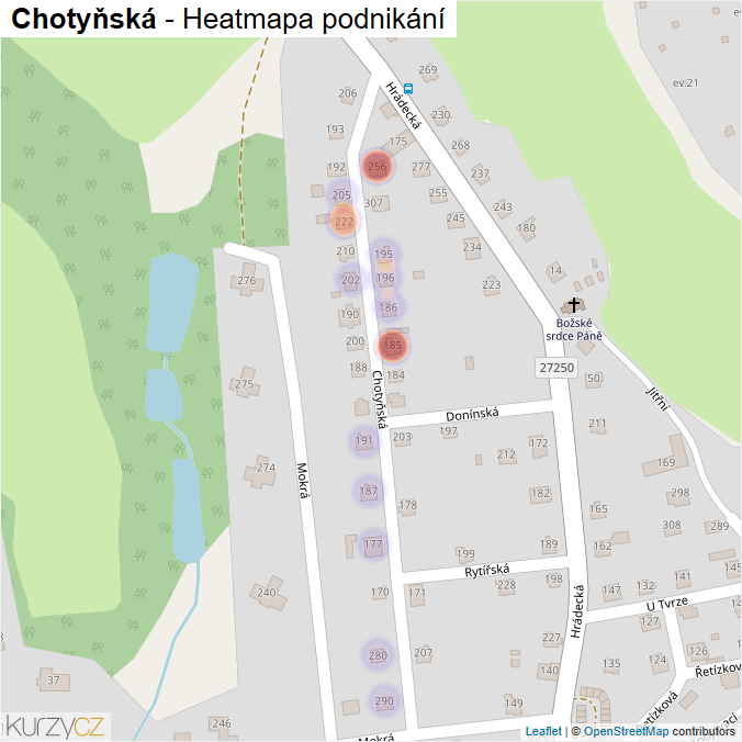 Mapa Chotyňská - Firmy v ulici.