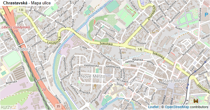 Chrastavská - mapa ulice