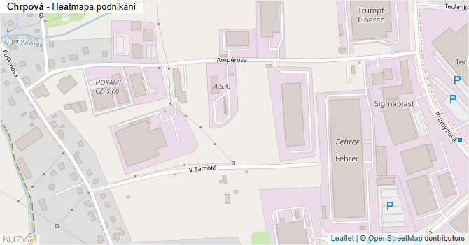 Chrpová - mapa podnikání