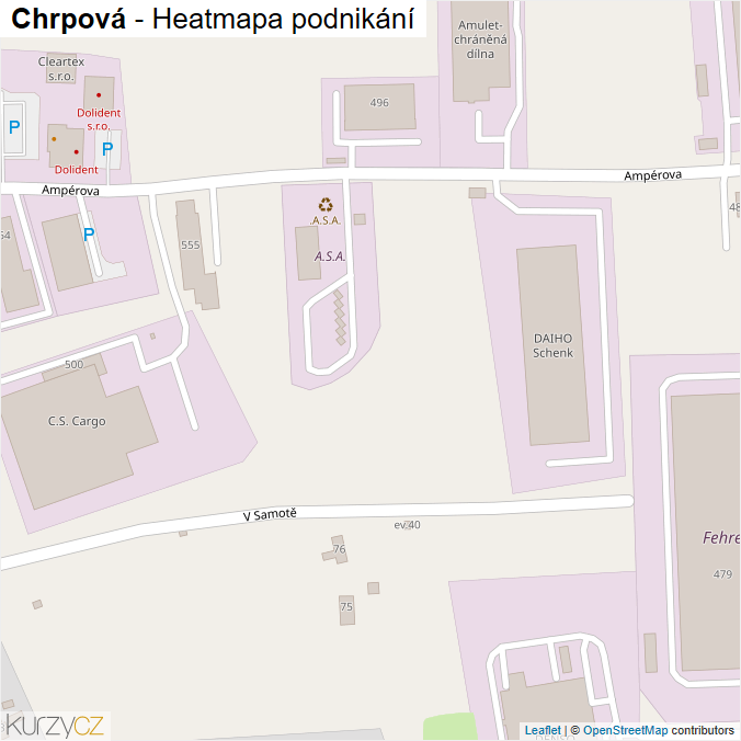Mapa Chrpová - Firmy v ulici.