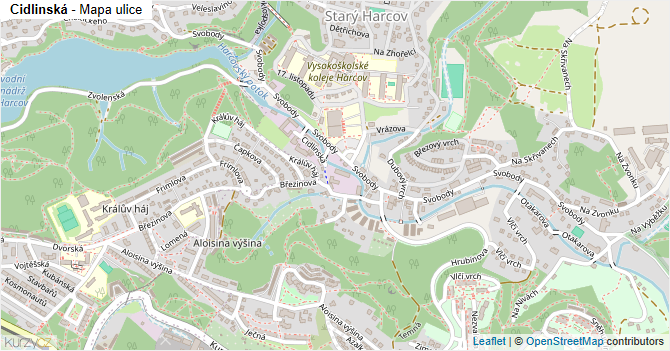 Cidlinská - mapa ulice