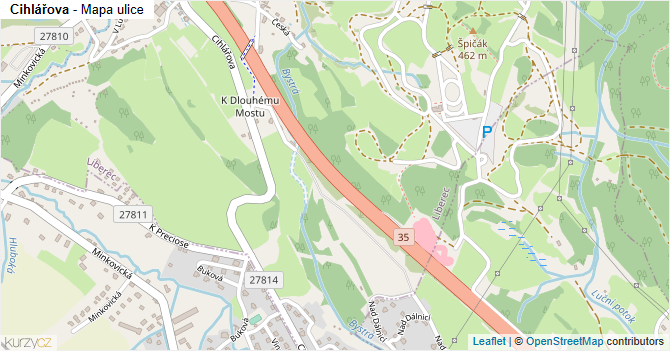 Cihlářova - mapa ulice