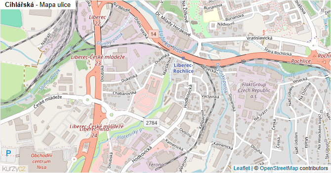 Cihlářská - mapa ulice
