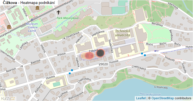 Čížkova - mapa podnikání