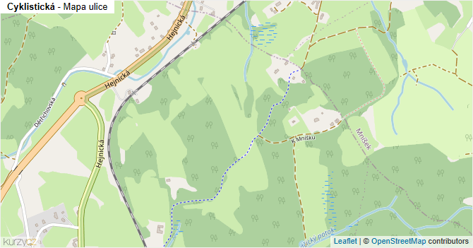 Cyklistická - mapa ulice