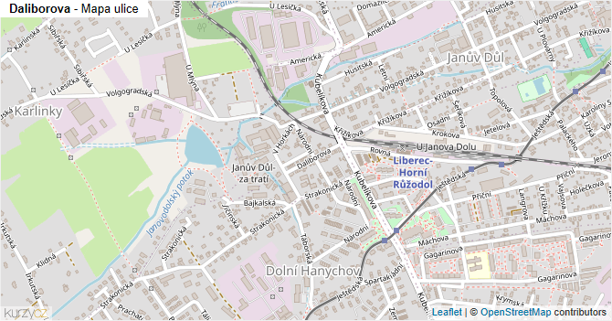 Daliborova - mapa ulice