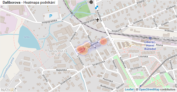 Daliborova - mapa podnikání