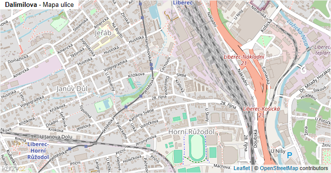 Dalimilova - mapa ulice