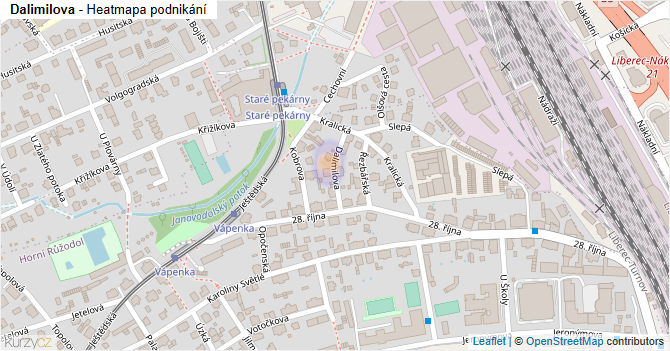 Dalimilova - mapa podnikání