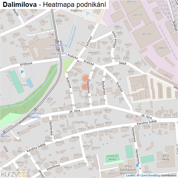 Mapa Dalimilova - Firmy v ulici.