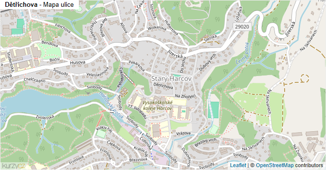 Dětřichova - mapa ulice