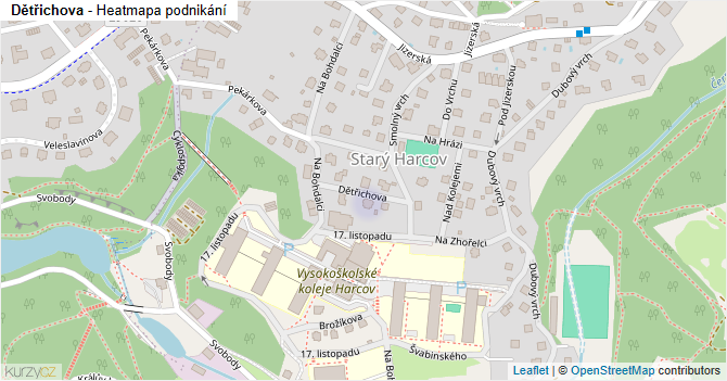 Dětřichova - mapa podnikání