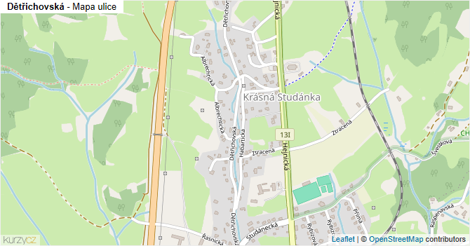 Dětřichovská - mapa ulice