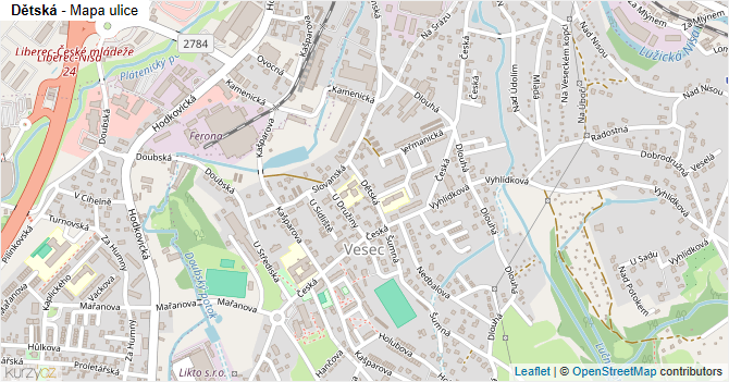 Dětská - mapa ulice