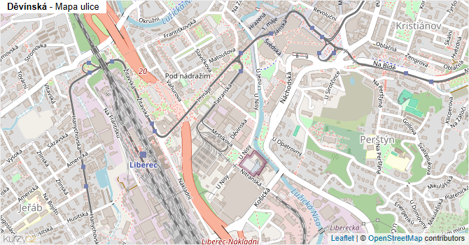 Děvínská - mapa ulice