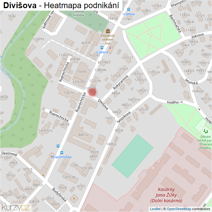 Mapa Divišova - Firmy v ulici.