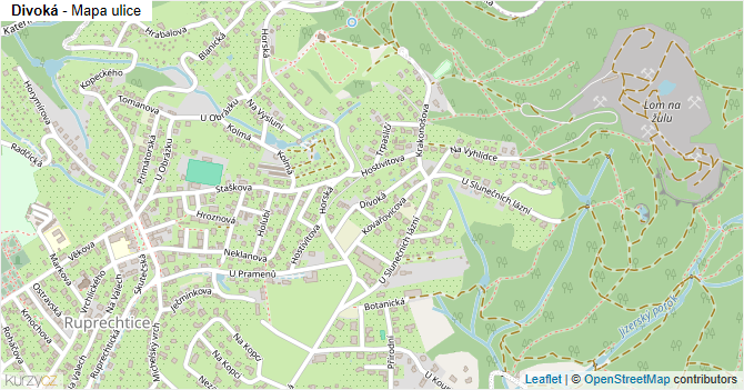 Divoká - mapa ulice