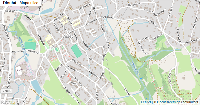 Dlouhá - mapa ulice